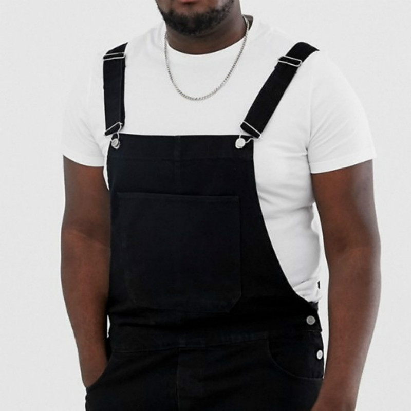 Mens Straight Overalls 2020 Summer Fashion Biker Shorts Distressed Cotton Work Clothes Pocket Black Short Jeans Men Slim Fit 3XL