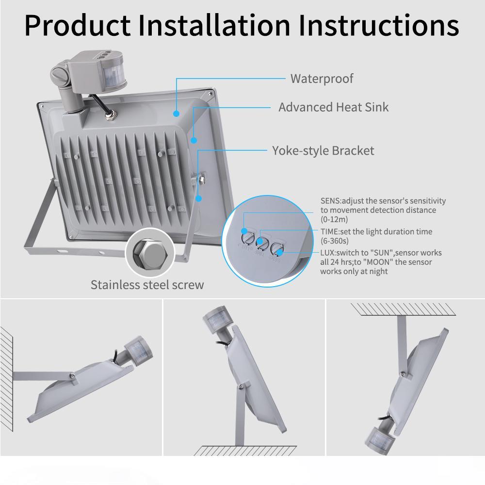 100W PIR Infrared Motion Sensor Flood Light AC 220V-240V 10000LM PIR Infrared Sensor Floodlight LED Lamp For Outdoor Lighting
100W PIR Infrared Motion Sensor Flood Light AC 220V-240V 10000LM PIR Infrared Sensor Floodlight LED Lamp For Outdoor Lighting