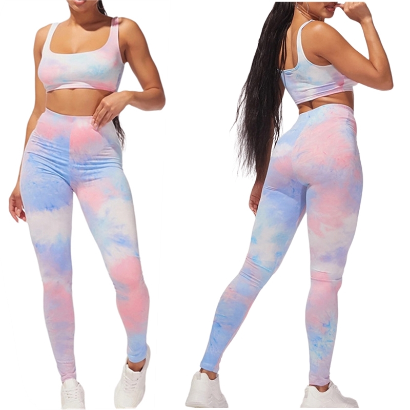 Women' Sports Two Piece Set Fashion Tie-dye U-neck Vest Top and Tight High Waist Trousers Suit, As pic
Women' Sports Two Piece Set Fashion Tie-dye U-neck Vest Top and Tight High Waist Trousers Suit, As pic