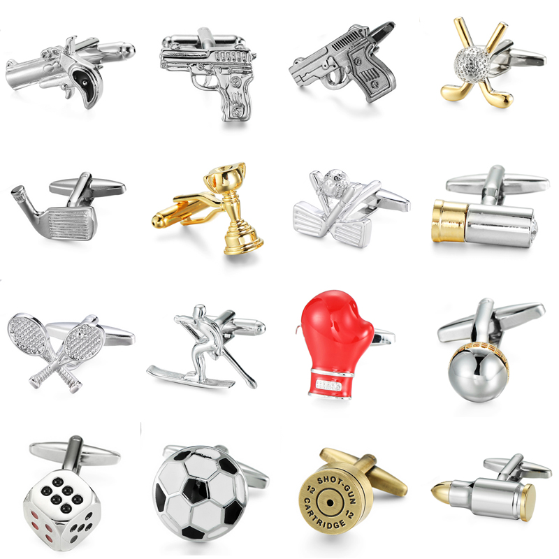 High quality novelty sports cufflinks Pistol bullets boxing glove trophy cuff Buttons for man's French shirt accessories jewelry
High quality novelty sports cufflinks Pistol bullets boxing glove trophy cuff Buttons for man's French shirt accessories jewelry
