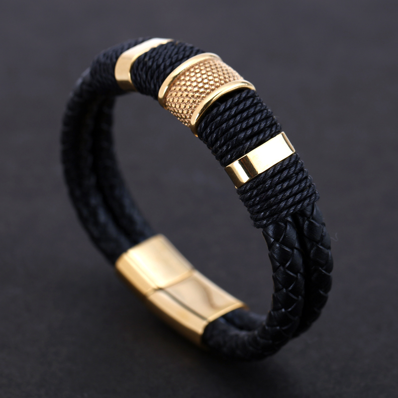 Leather Bracelet Men Homme Multi-layer Gold/steel/Black Magnet Buckle Mens Bracelets 2019 Punk Jewelry Stainless Steel bangle CX200729
Leather Bracelet Men Homme Multi-layer Gold/steel/Black Magnet Buckle Mens Bracelets 2019 Punk Jewelry Stainless Steel bangle CX200729