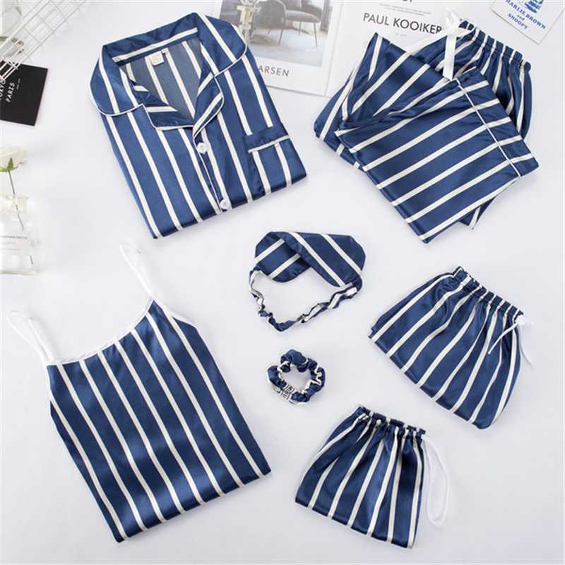 Seven-piece pajamas female long-sleeved thin bathrobe sexy sling home service silky stripes simple net red hot selling nightgown
Seven-piece pajamas female long-sleeved thin bathrobe sexy sling home service silky stripes simple net red hot selling nightgown