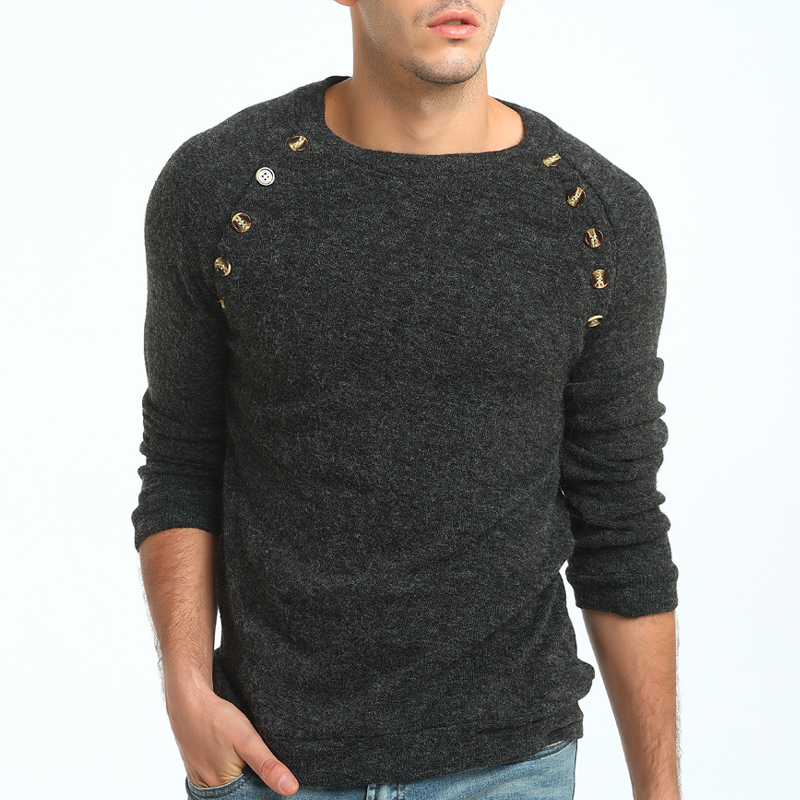 iSurvivor 2020 fashion button stitching solid color slim long-sleeved sweater men's casual wild round neck pullover sweater, Camel
iSurvivor 2020 fashion button stitching solid color slim long-sleeved sweater men's casual wild round neck pullover sweater, Camel
