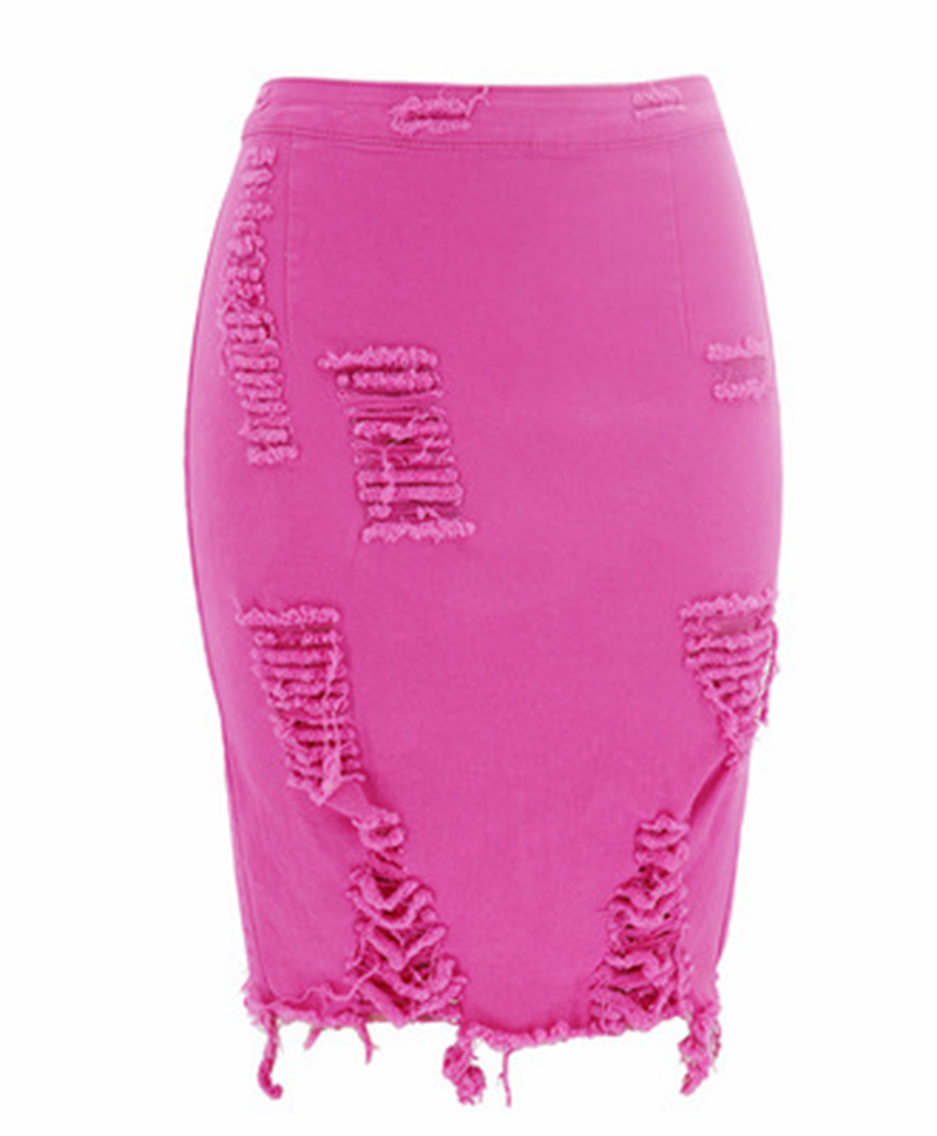 skirt Spot 2021 European-style spring and summer fashion casual net red burst models hole bag hip denim skirt support mixed batch