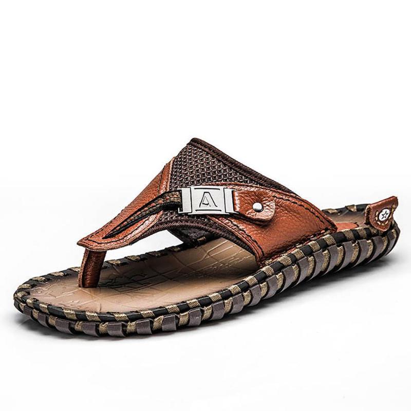 Brand Men's Luxury Flip Flops 2020 Genuine Leather Slippers Summer Beach Shoes For Men Fashion Outdoor Sandals Male Plus Size 48, Black
Brand Men's Luxury Flip Flops 2020 Genuine Leather Slippers Summer Beach Shoes For Men Fashion Outdoor Sandals Male Plus Size 48, Black