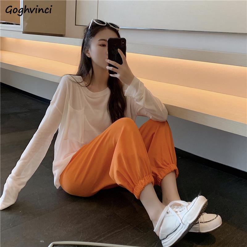Women Sets Summer Korean Leisure Soft Femme Outfits Long Sleeve Sun-proof Top High Waisted Simple All-match Chic Womens Trouser, White tops
Women Sets Summer Korean Leisure Soft Femme Outfits Long Sleeve Sun-proof Top High Waisted Simple All-match Chic Womens Trouser, White tops