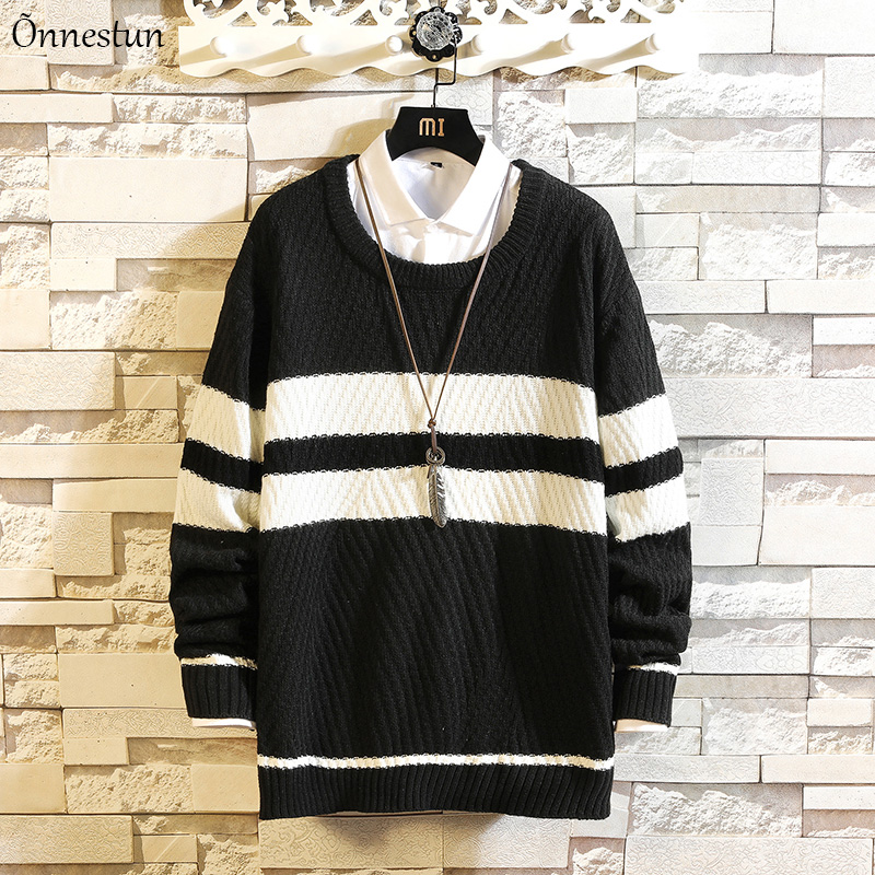 Onnestun Sweater Men Clothing New Winter Patchwork Sweater Men Casual Elasticity Pull Homme Stripe, Black
Onnestun Sweater Men Clothing New Winter Patchwork Sweater Men Casual Elasticity Pull Homme Stripe, Black