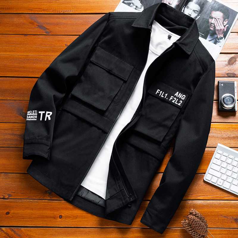 Print Letter Men's Winter Jacket Turn-down Collar Casual Jacket Man Big Pocket And Black Streetwear Male Men Clothes 5XL
Print Letter Men's Winter Jacket Turn-down Collar Casual Jacket Man Big Pocket And Black Streetwear Male Men Clothes 5XL