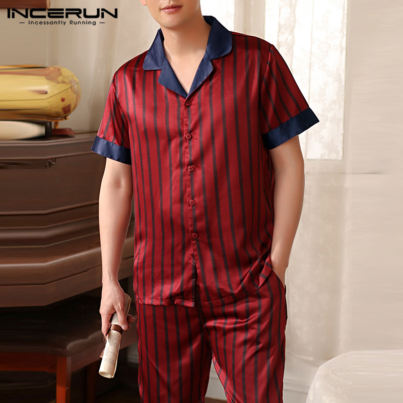 INCERUN Mens Leisure Striped Pajamas Sets Baggy Comfy Homewear Suits Short Sleeve Lapel Blouse Elastic Shorts Sleepwear -5XL, Army green
INCERUN Mens Leisure Striped Pajamas Sets Baggy Comfy Homewear Suits Short Sleeve Lapel Blouse Elastic Shorts Sleepwear -5XL, Army green