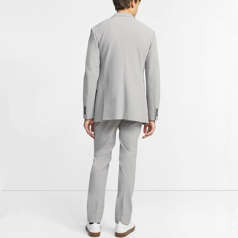 Mens suits gray men's casual suit 2 piece blazer with trousers men's pants business work wear wedding dress