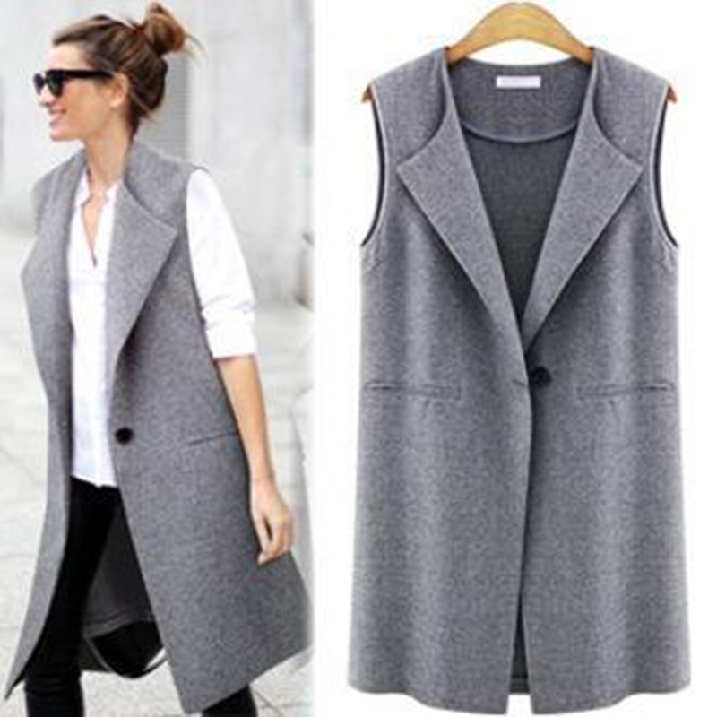 Plus Size 5XL Sleeveless Vest Women Black Gray Autumn Winter Long Joker Coats Vests Solid Turn-Down Collar Casual Female
Plus Size 5XL Sleeveless Vest Women Black Gray Autumn Winter Long Joker Coats Vests Solid Turn-Down Collar Casual Female