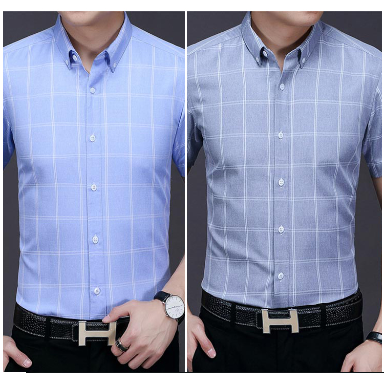 2020 Men Plaid T-Sh… - image