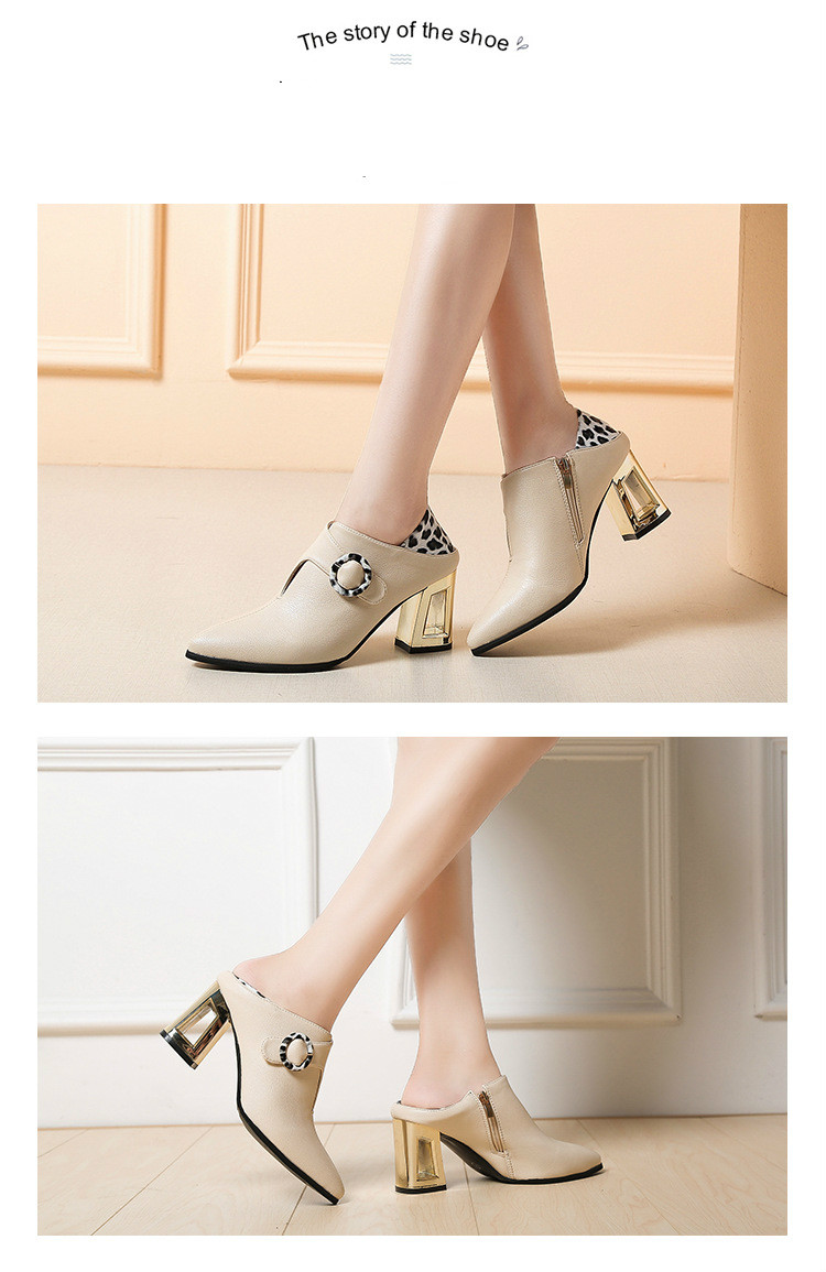 2020 Newest 7.5CM Shoes Women Fashion OL Business Formal Lady Shoes Pointed Toe Leather Shoes Thick Heel High Heel In Stock Free Shipping