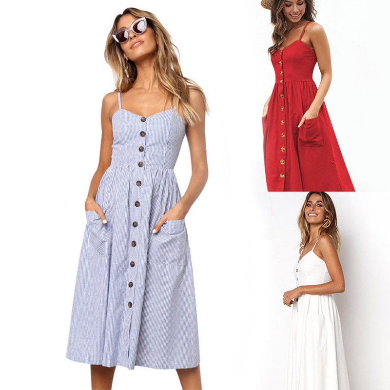 2020 Women Summer Dress Sexy Backless Midi Dress Boho Polka Dot Striped Floral Beach Dress Female Casual Vintage Button Sundress, Ts8007-yw
2020 Women Summer Dress Sexy Backless Midi Dress Boho Polka Dot Striped Floral Beach Dress Female Casual Vintage Button Sundress, Ts8007-yw