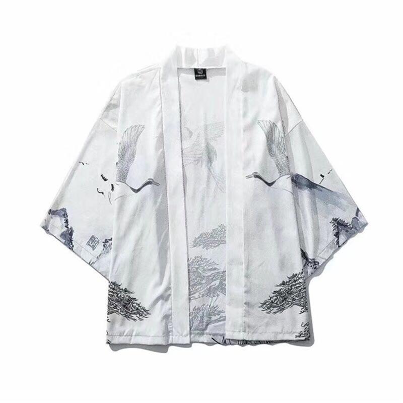 Fashion Mens Japanese Kimono Cardigan Men National Print Loose Mens Kimono Cardigan Jacket Coat Yukata Coat Baggy Tops Summer, White
Fashion Mens Japanese Kimono Cardigan Men National Print Loose Mens Kimono Cardigan Jacket Coat Yukata Coat Baggy Tops Summer, White