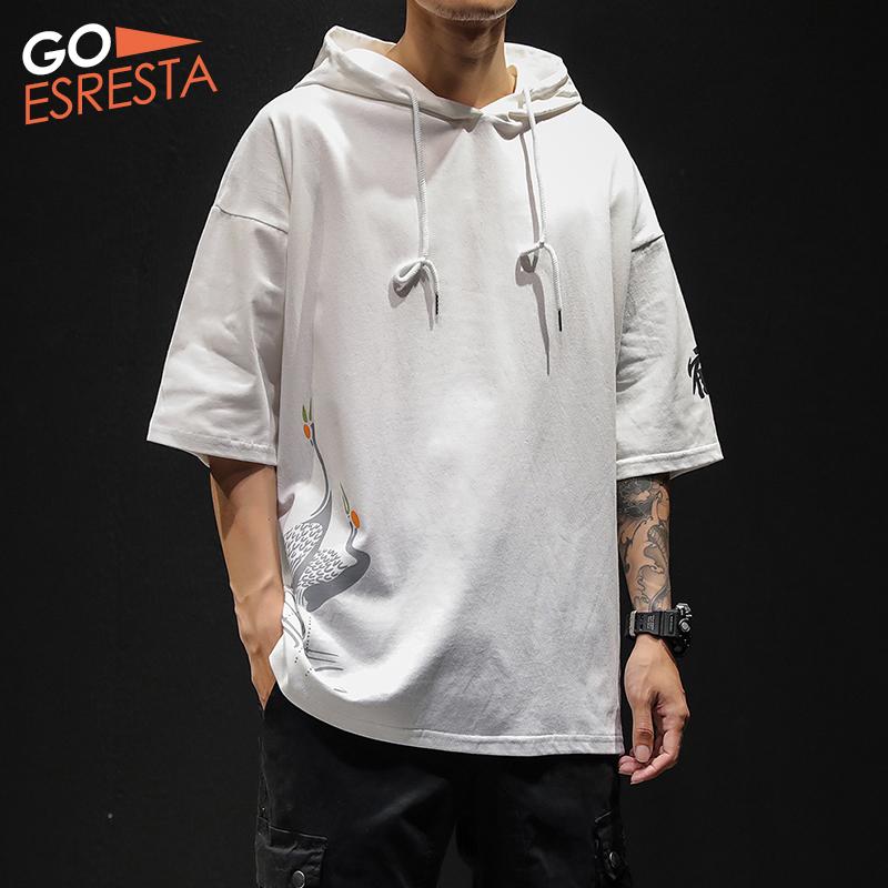 2020 Summer Casual Oversized Hooded T Shirt Men Cotton Harajuku Fashion Crane Printing T-shirt Japanese Streetwear Men Clothin, Black
2020 Summer Casual Oversized Hooded T Shirt Men Cotton Harajuku Fashion Crane Printing T-shirt Japanese Streetwear Men Clothin, Black