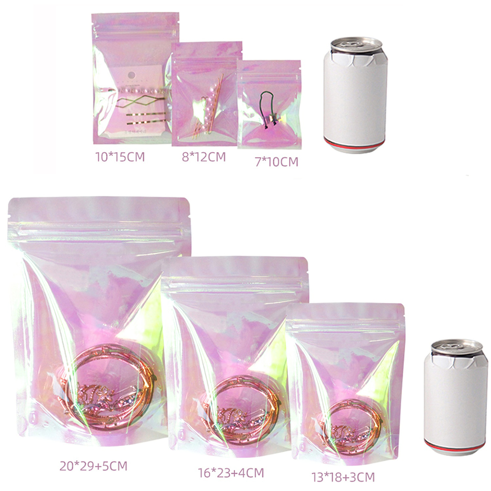 100pcs Pink Stand Up Holographic Zipper Packaging Bag Flat Pouches Small Laser Zip Lock Plastic Bags for Cosmetic Jewelry
100pcs Pink Stand Up Holographic Zipper Packaging Bag Flat Pouches Small Laser Zip Lock Plastic Bags for Cosmetic Jewelry