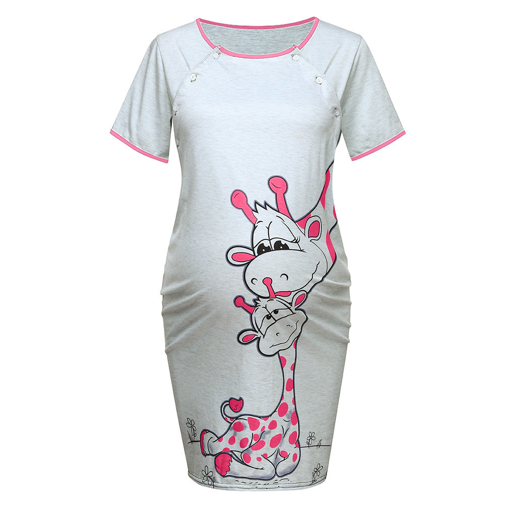 Maternity Dress Women Cartoon Print Short sleeve Nightdress cotton Pregnant casual clothes summer Maternity Dress, White
Maternity Dress Women Cartoon Print Short sleeve Nightdress cotton Pregnant casual clothes summer Maternity Dress, White