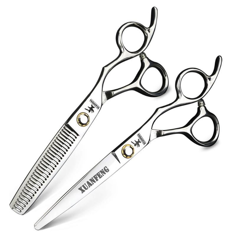 Silver Hairdressing Scissors 6 Inch Cutting Thinning Set Hair Shear Thinning 10-25% Sliding Shear for Barber Shop Men Women
Silver Hairdressing Scissors 6 Inch Cutting Thinning Set Hair Shear Thinning 10-25% Sliding Shear for Barber Shop Men Women