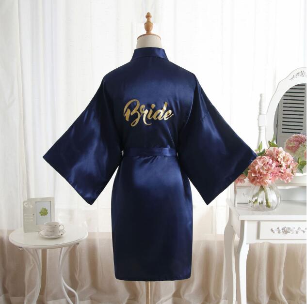 Wedding Bathe Robe Bridesmaid Bride Mother Dressing Gown Womens plain Silk Satin Robes Bridal Wedding Bridesmaid Bride Gown bath robe