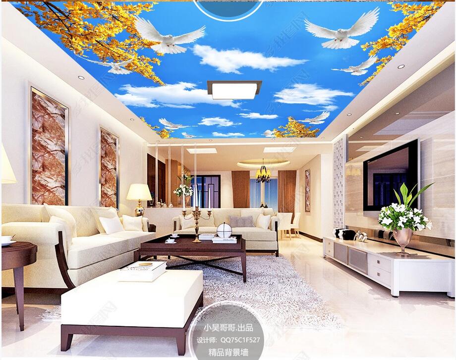 3d ceiling murals wallpaper custom Blue sky and white clouds branch dove ceiling mural Roll paper home decoration mural Wall-paper large, Silk
3d ceiling murals wallpaper custom Blue sky and white clouds branch dove ceiling mural Roll paper home decoration mural Wall-paper large, Silk