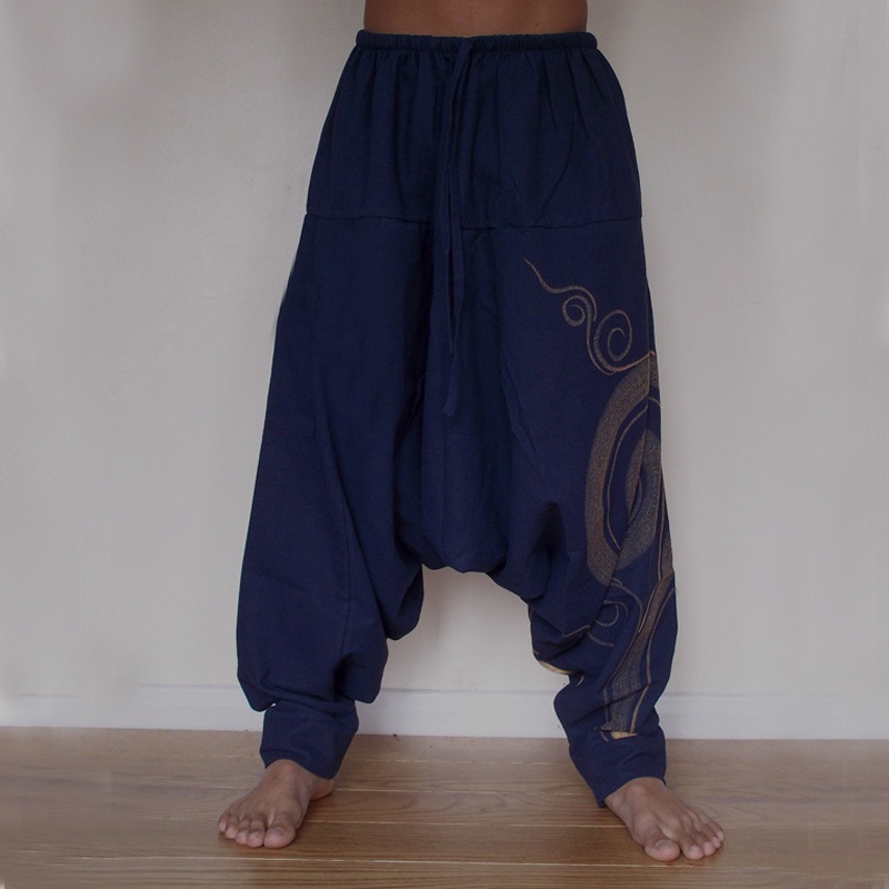 Loose Yoga Pants Men' Cotton Drop Down Harem Pants Hip Hop Gyspy Comfortable Wide-leg Casual Printed Trousers, Black
Loose Yoga Pants Men' Cotton Drop Down Harem Pants Hip Hop Gyspy Comfortable Wide-leg Casual Printed Trousers, Black