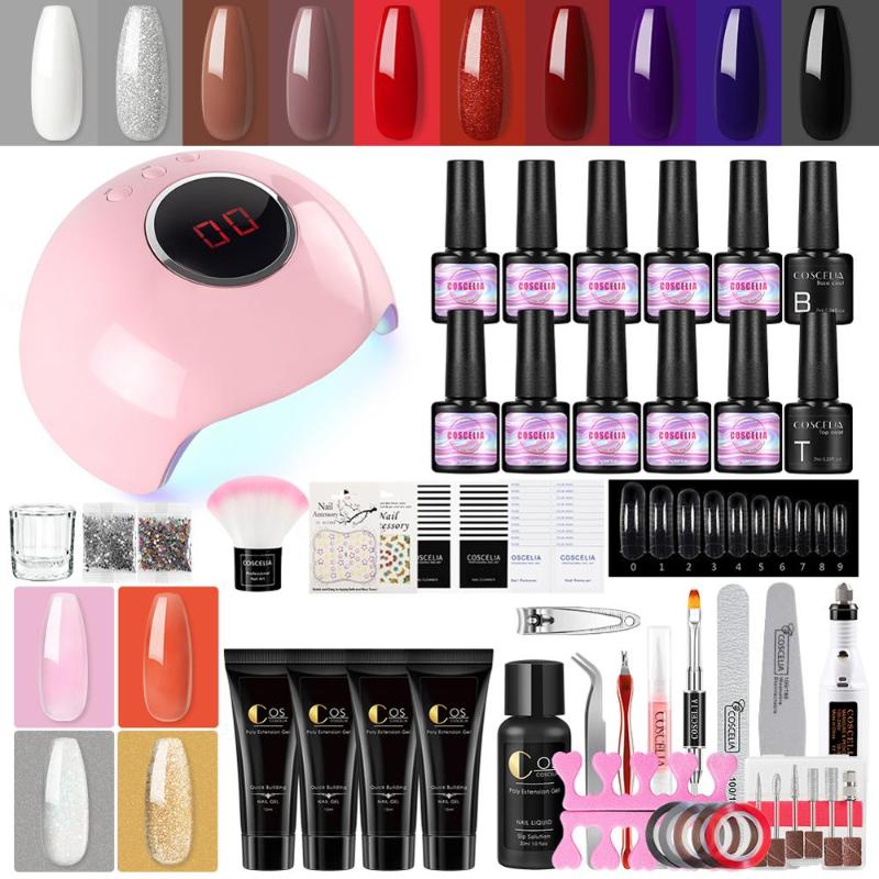COSCELIA Set With Gel Nail Polish Manicure Set For Nail Extention UV Led Lamp Dryer Electric Drill Art Tools Kit
COSCELIA Set With Gel Nail Polish Manicure Set For Nail Extention UV Led Lamp Dryer Electric Drill Art Tools Kit
