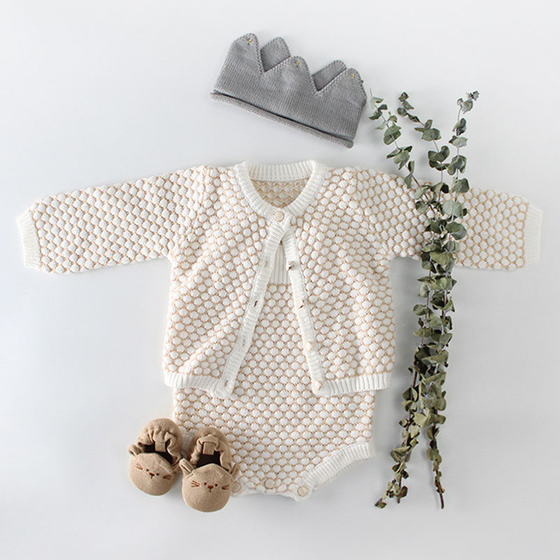 2020 Spring Autumn Baby Girl Outfits Clothes Set Newborn Baby Clothes Pure Color Knit Coat + Rompers Suit Infant Girls Clothing, 86024 rice white
2020 Spring Autumn Baby Girl Outfits Clothes Set Newborn Baby Clothes Pure Color Knit Coat + Rompers Suit Infant Girls Clothing, 86024 rice white