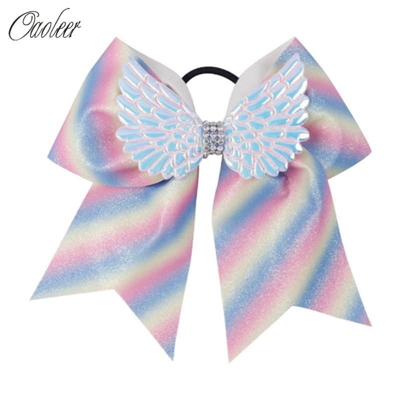 7" Large Rainbow Glitter Cheer Bow With Elastic Band Wing Rhinestone Cheerleading Hair Bow Girl Ponytail Holder Hair Accessories, Purple 
7" Large Rainbow Glitter Cheer Bow With Elastic Band Wing Rhinestone Cheerleading Hair Bow Girl Ponytail Holder Hair Accessories, Purple