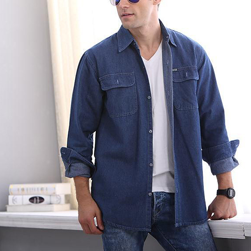 Autumn Winter Denim Long-sleeved Shirt Men Casual Fashion Tooling Men's Shirts Washed Jeans Shirt Men's Clothing Plus Size -4XL, Light blue
Autumn Winter Denim Long-sleeved Shirt Men Casual Fashion Tooling Men's Shirts Washed Jeans Shirt Men's Clothing Plus Size -4XL, Light blue