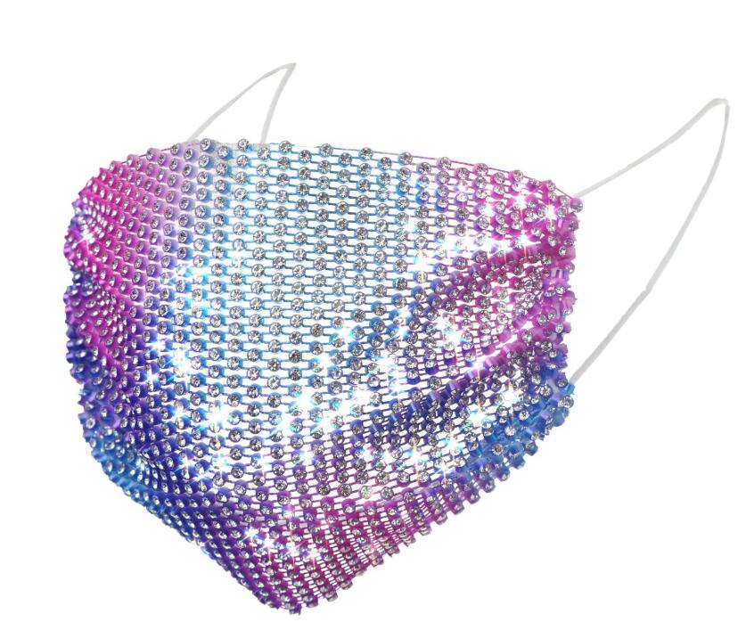 Glitter Crystal Mesh Mouth Face Mask Rhinestone Hollowout Masks Women Decor Night Club party Dance Decor Face Cover