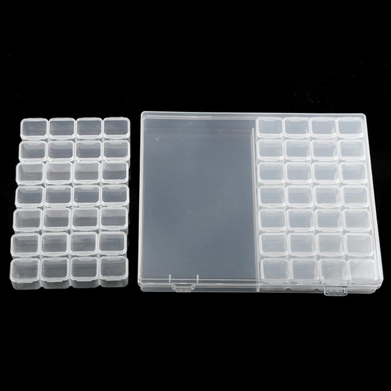 56 small grid Adjustable Transparent Plastic Storage Box for Small Component Jewelry Tool Box Bead Organizer Nail Art Tip JU11