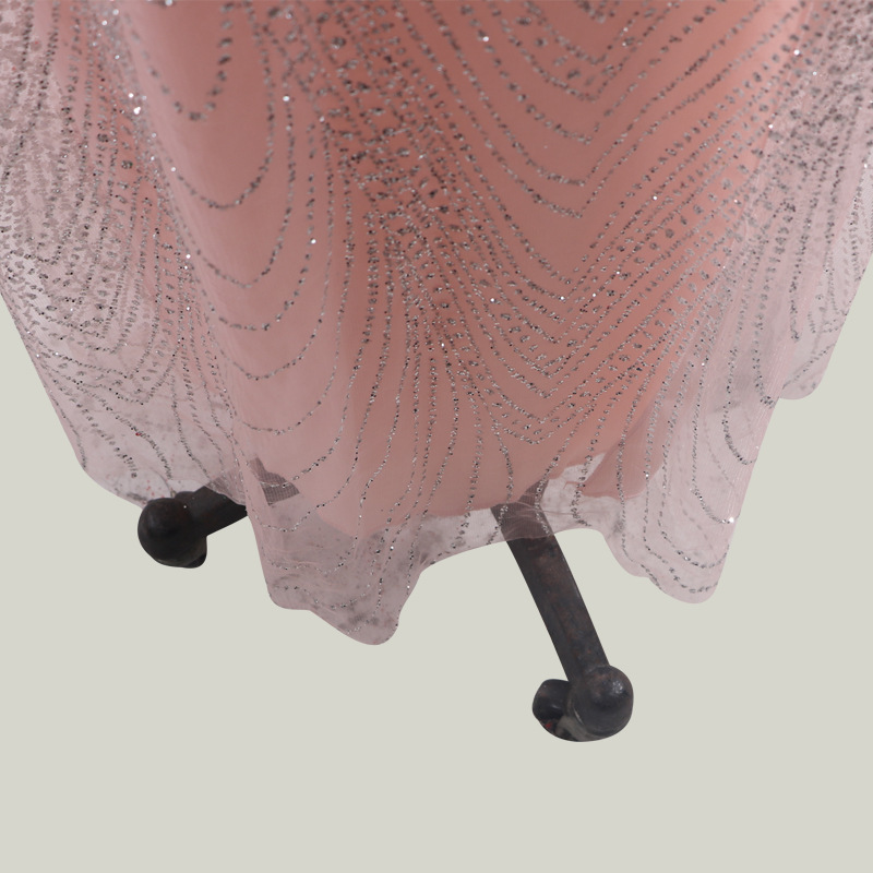 newest glitter sequins pink aline women prom dress bling jewel long sleeves evening dress anklelength party dress hot sale