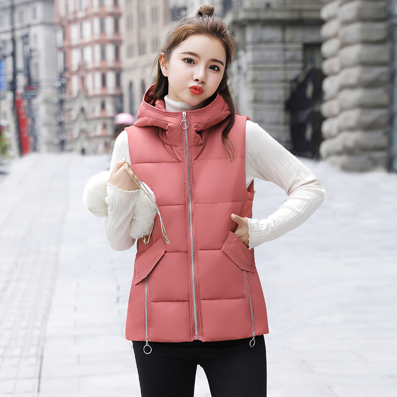 winter hooded slim sleeveless jacket with zipper women plus size solid female long vest stand collar cotton casual women's parka, Black
winter hooded slim sleeveless jacket with zipper women plus size solid female long vest stand collar cotton casual women's parka, Black