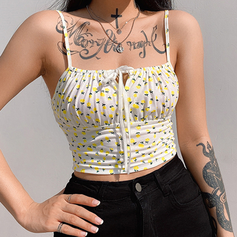 Women' Fashion Floral Camisole Summer Sexy Boat Neckline Front Hollow Lace up Backless Tube Top Summer Women Cropped Top, Yellow
Women' Fashion Floral Camisole Summer Sexy Boat Neckline Front Hollow Lace up Backless Tube Top Summer Women Cropped Top, Yellow
