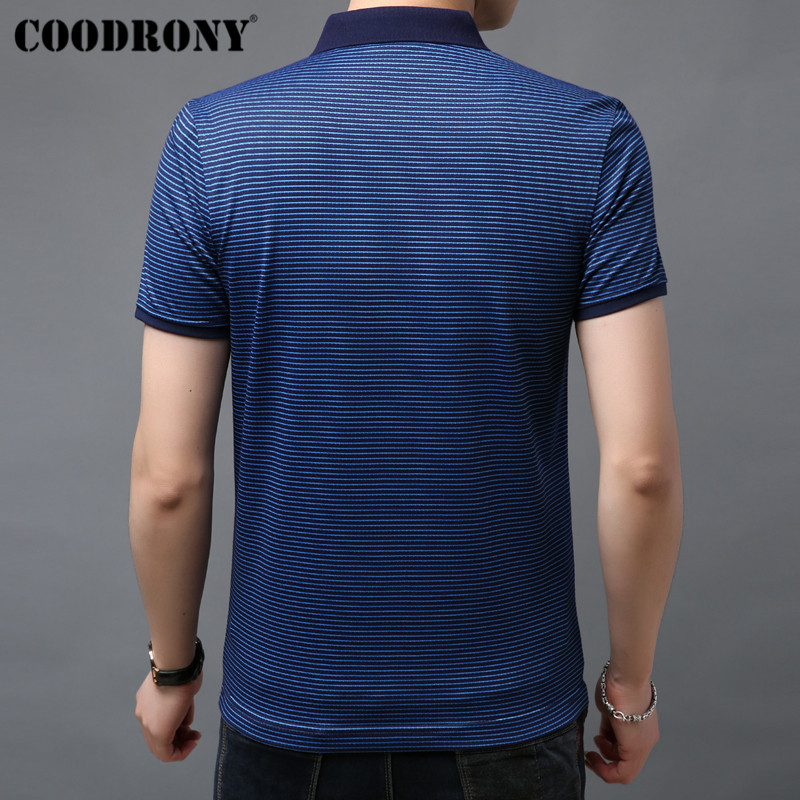 COODRONY Striped Short Sleeve T Shirt Men Cotton Tshirt Business Casual T-Shirt Men Clothing Spring Summer Men's T-Shirts S95054 CX200710