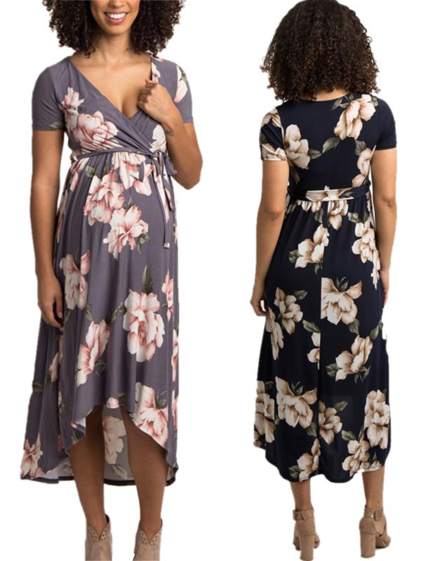 Summer Maternity Floral Dress For Pregnant Woman Casual V-neck Sundress Short Sleeve Flower Dress Outdoor Clothes
Summer Maternity Floral Dress For Pregnant Woman Casual V-neck Sundress Short Sleeve Flower Dress Outdoor Clothes