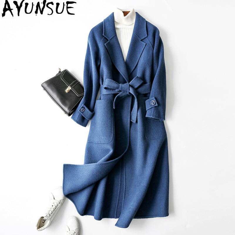 AYUNSUE 2020 Winter Coat Women Real Wool Coat Female Alpaca Jacket Double Side Woolen Coats Korean Long Jacket Manteau Femme MY, Blue
AYUNSUE 2020 Winter Coat Women Real Wool Coat Female Alpaca Jacket Double Side Woolen Coats Korean Long Jacket Manteau Femme MY, Blue