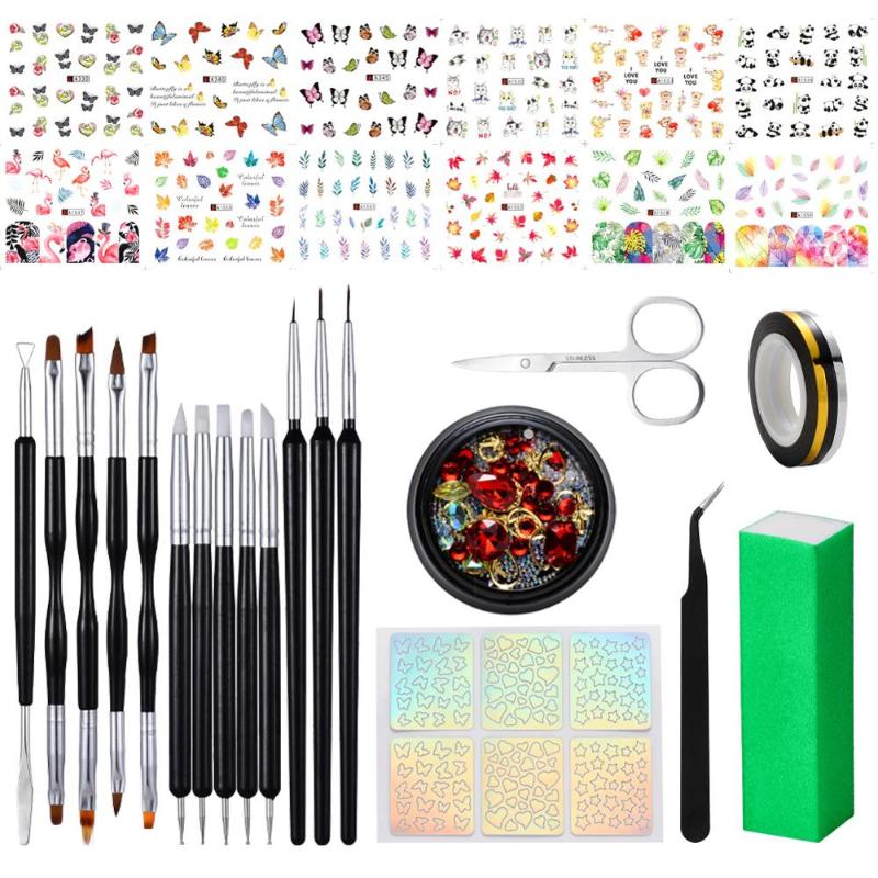 Manicure Nail Tools Kits Painting Drawing Pens Striping Tape Line Template Stickers Water Transfer Stickers Decals Set For Nails
Manicure Nail Tools Kits Painting Drawing Pens Striping Tape Line Template Stickers Water Transfer Stickers Decals Set For Nails