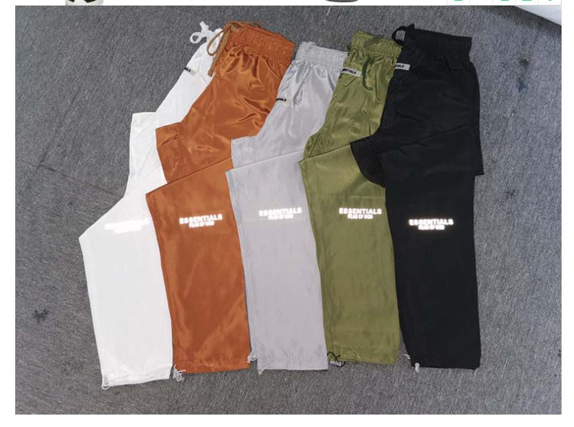 mens nylon popular logo reflective drawstring slacks beam mouth trousers loose thin lightweight