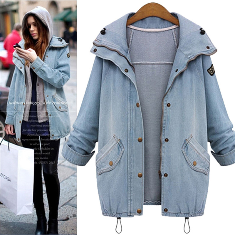 Spring Jackets Women Loose Fit Hooded Jacket Faux 2 Pieces Cowboy Coat Plus Size 4xl Size Overcoat Jk210, Blue
Spring Jackets Women Loose Fit Hooded Jacket Faux 2 Pieces Cowboy Coat Plus Size 4xl Size Overcoat Jk210, Blue