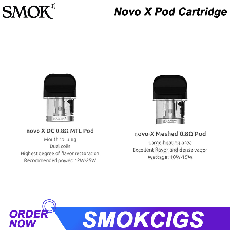 SMOK NOVO X POD Cartridge Novo X DC 0.8ohm MTL Pod & Meshed 0.8ohm Pod VS Novo 2 3pcs/Pack Authentic от DHgate WW