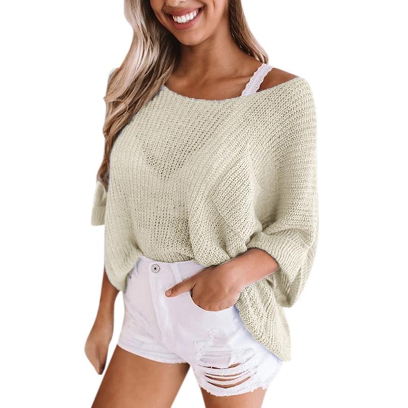 Sweater For Women Sweter De Mujer Invierno 2020 Fashion Solid Color Three Quarter Sleeve Pullover Sweaters Women Sweater Tops, Beige
Sweater For Women Sweter De Mujer Invierno 2020 Fashion Solid Color Three Quarter Sleeve Pullover Sweaters Women Sweater Tops, Beige