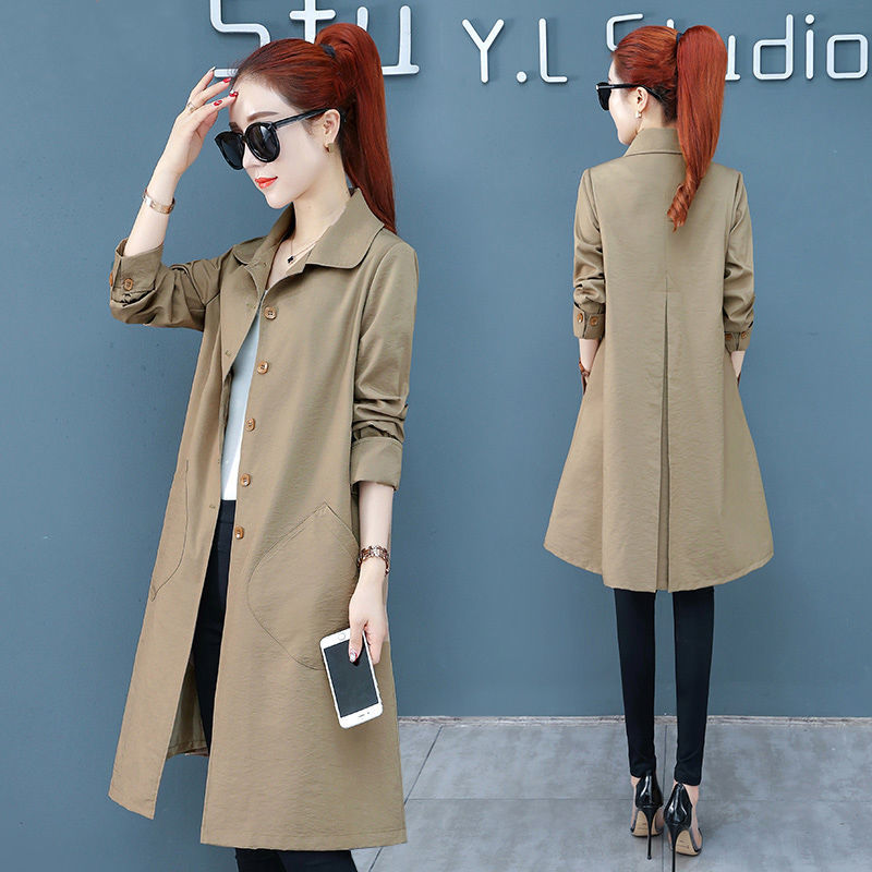 2020 Fall Autumn Brand New Fashion Casual Double Breasted Simple Classic Long Trench Coat with Belt Chic Female Windbreaker J266, Khaki
2020 Fall Autumn Brand New Fashion Casual Double Breasted Simple Classic Long Trench Coat with Belt Chic Female Windbreaker J266, Khaki