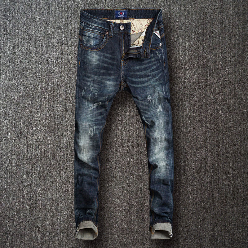 Italian Style Fashion Men Jeans High Quality Black Blue Color Slim Fit Elastic Ripped Jeans Men Vintage Designer Homme
Italian Style Fashion Men Jeans High Quality Black Blue Color Slim Fit Elastic Ripped Jeans Men Vintage Designer Homme