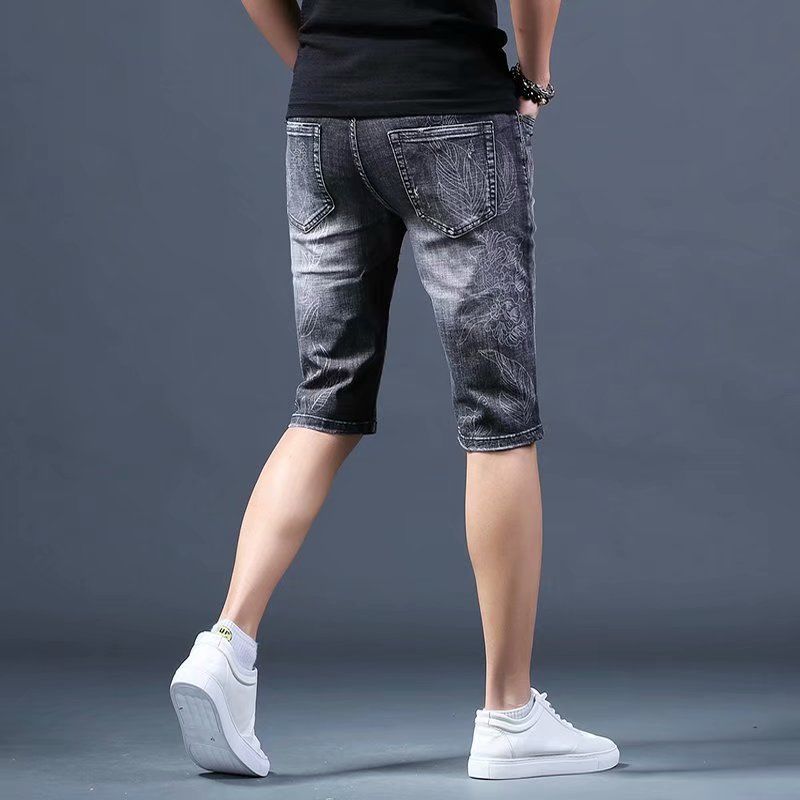 Denim Shorts Men's Summer Thin Shorts Men's 5-Point Breeches Retro Tattered Jeans Loose Printed Pants, Blue
Denim Shorts Men's Summer Thin Shorts Men's 5-Point Breeches Retro Tattered Jeans Loose Printed Pants, Blue