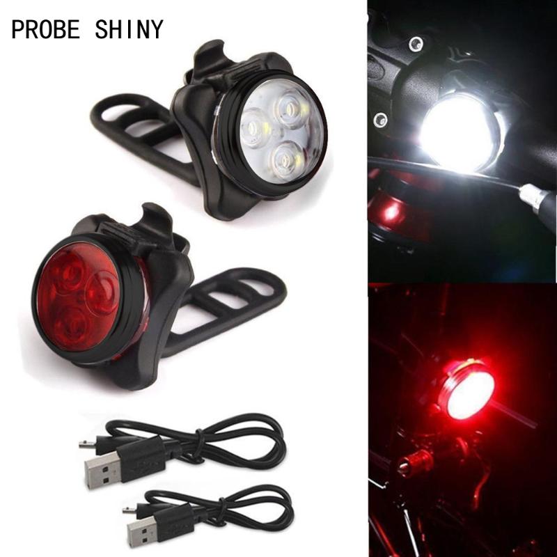 PROBE SHINY Bicycle Light Cycling Bicycle Bike 3 Led Head Front With Usb Rechargeable Tail Clip Light Lamp High Quality A711
PROBE SHINY Bicycle Light Cycling Bicycle Bike 3 Led Head Front With Usb Rechargeable Tail Clip Light Lamp High Quality A711