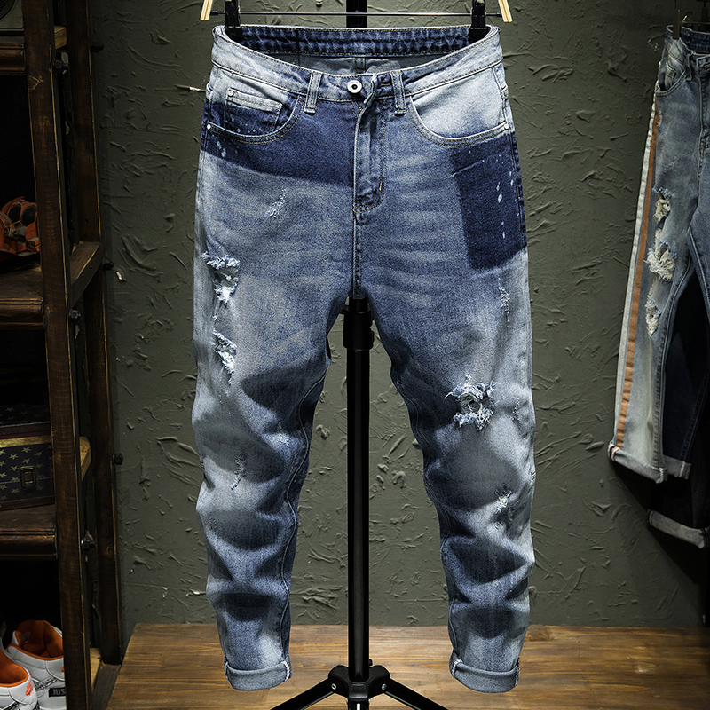 Ebaihui Classic men's Skinny Stretch Denim Jeans Trousers Washed light blue With Ripped Holes patch Pants Slim Joggers Jeans Homme CD1855
Ebaihui Classic men's Skinny Stretch Denim Jeans Trousers Washed light blue With Ripped Holes patch Pants Slim Joggers Jeans Homme CD1855