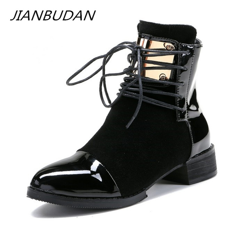 JIANBUDAN Brand fashion PU leather women's motorcycle boots Autumn leather Lace-Up Ankle boots Female winter snow 35-43, Black
JIANBUDAN Brand fashion PU leather women's motorcycle boots Autumn leather Lace-Up Ankle boots Female winter snow 35-43, Black