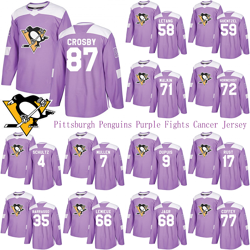 Pittsburgh Penguins Purple Fights Cancer Jersey 87 Sidney Crosby 58 Kris Letang 71 Evgeni Malkin 72 Patric Hornqvist Hockey Jerseys, Black;red
Pittsburgh Penguins Purple Fights Cancer Jersey 87 Sidney Crosby 58 Kris Letang 71 Evgeni Malkin 72 Patric Hornqvist Hockey Jerseys, Black;red